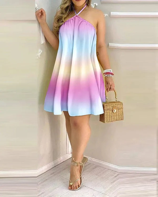 Women Printed Mid Length Open Back Dress - Image 7
