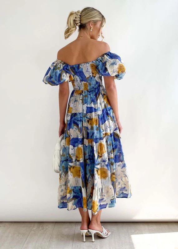 Women's Dress Off Shoulder High Waist Dress - Image 3