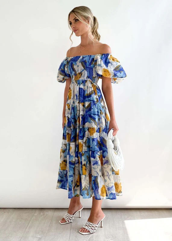 Women's Dress Off Shoulder High Waist Dress - Image 4