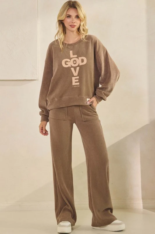 Women's God Is Love Corduroy Graphic Sweatshirt - Image 10