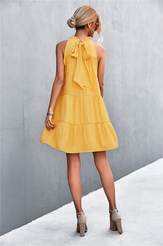 Women's Sleeveless Halter Dress A-line Dress - Image 2