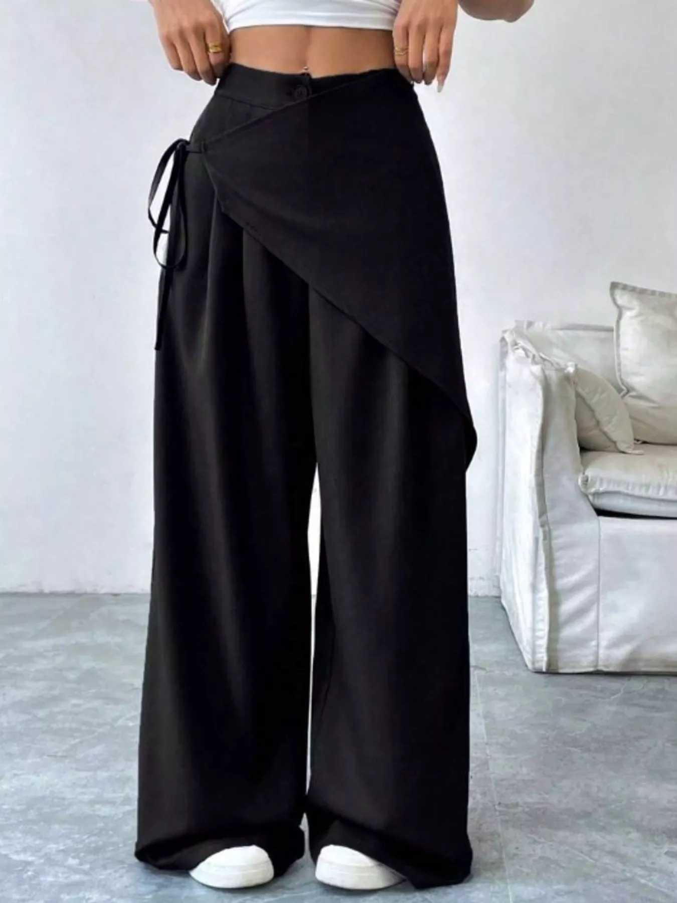 Wrap-Front Wide-Leg Pants - Image 4