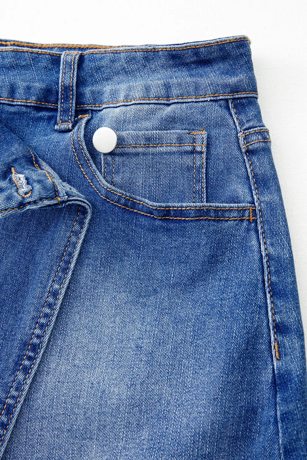 Wrapped Crossed Waist Denim Mini Skirt - Image 6