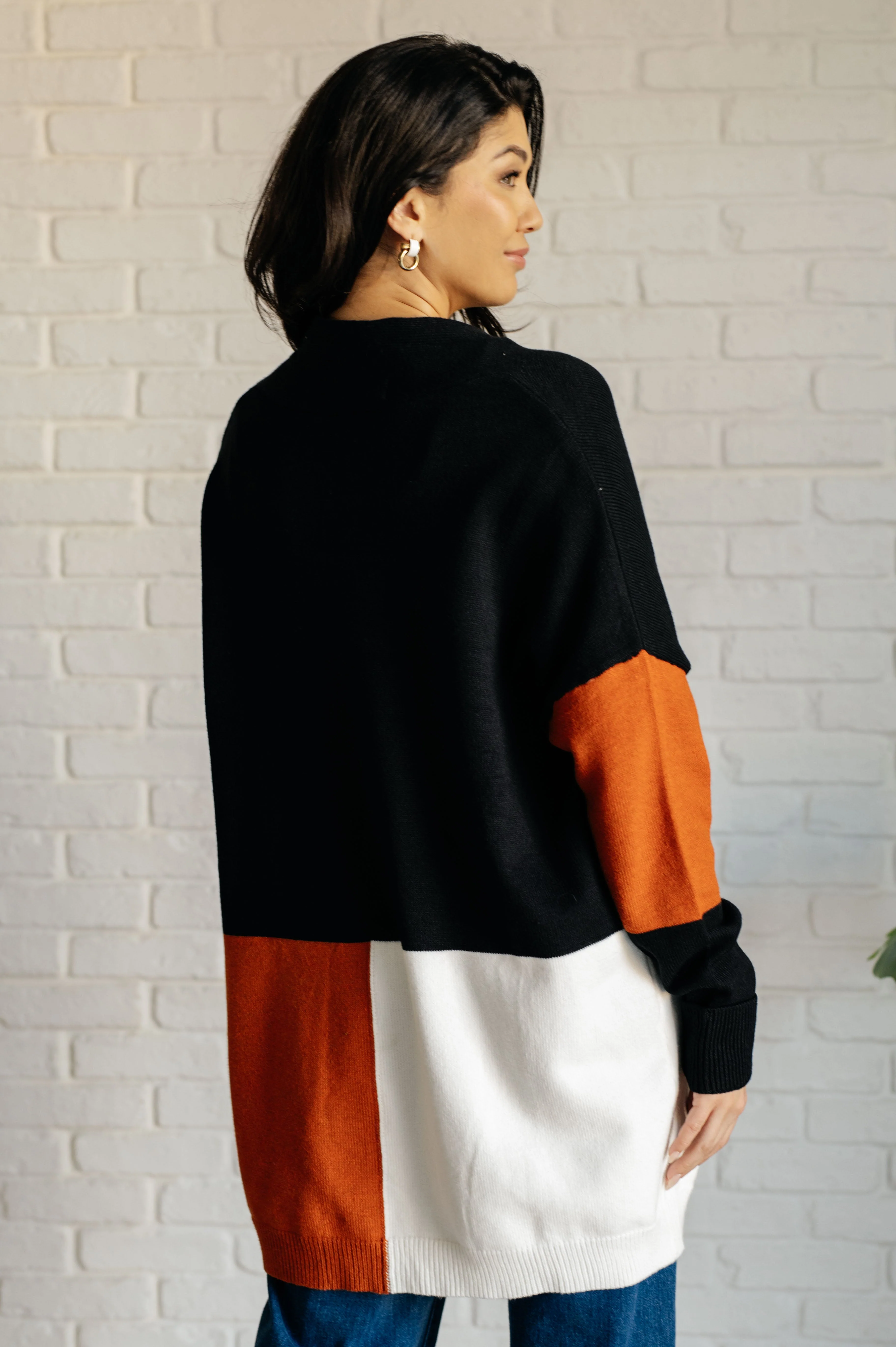 Writer's Block Color Block Open Front Cardigan - Image 8