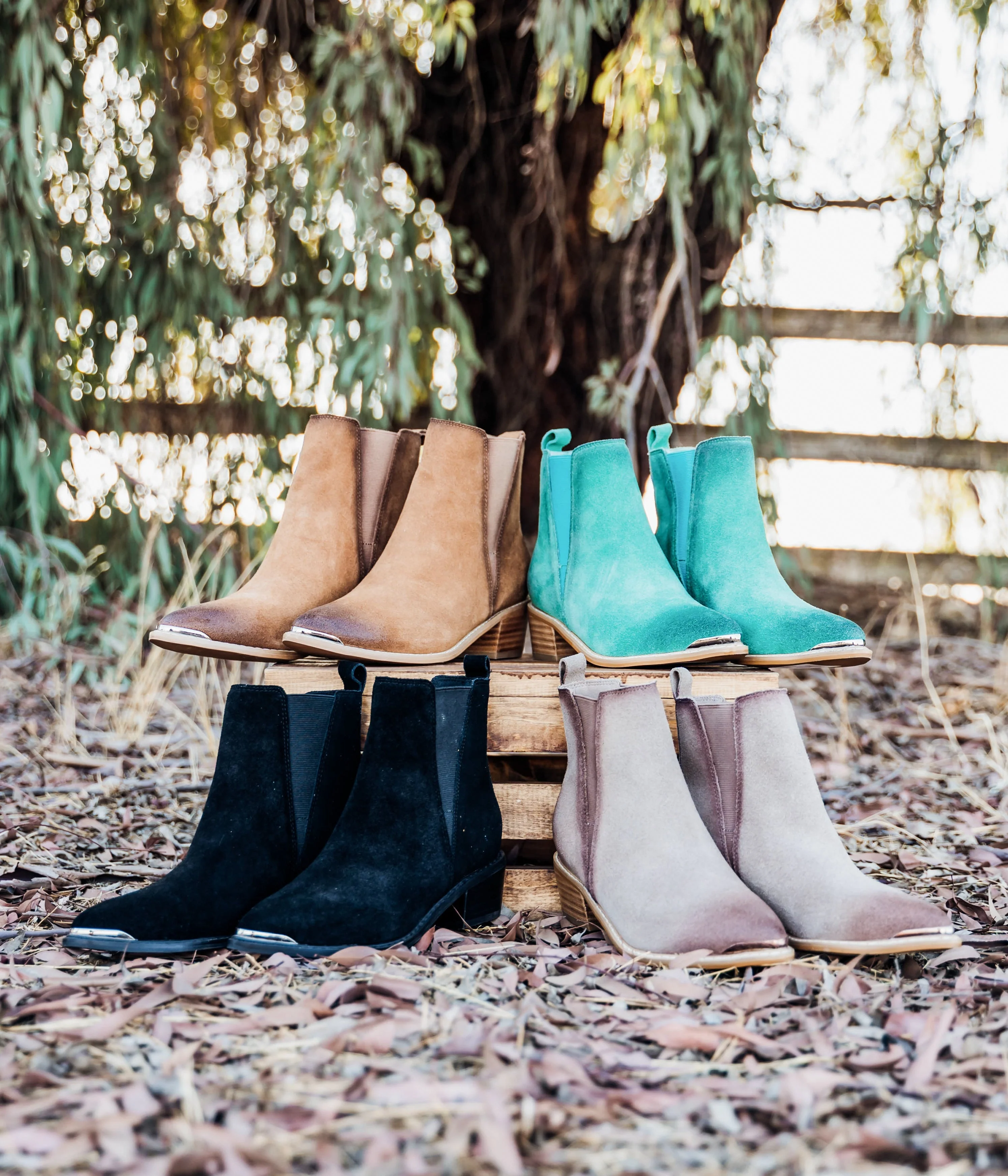Wylie Suede Ankle Boot in Teal - Image 2