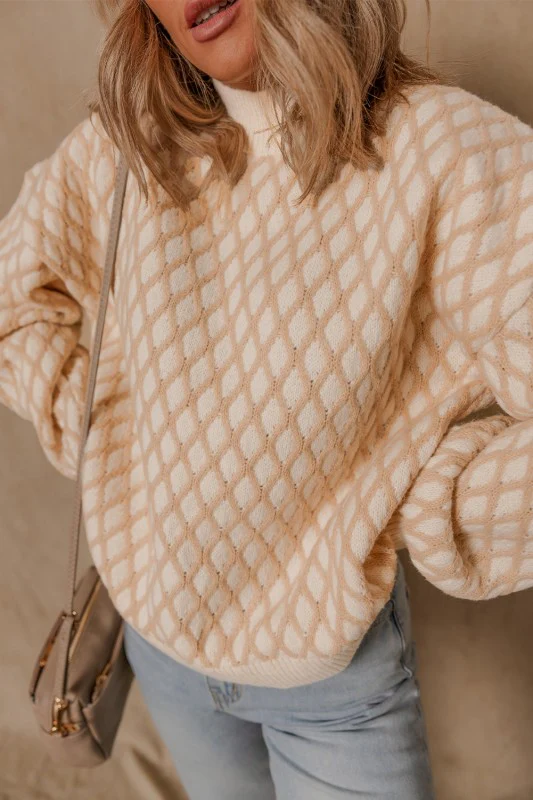 Ximena Rhombus Textured Knit Sweater - Image 11