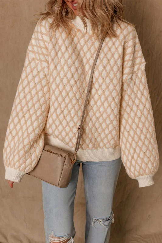Ximena Rhombus Textured Knit Sweater - Image 7