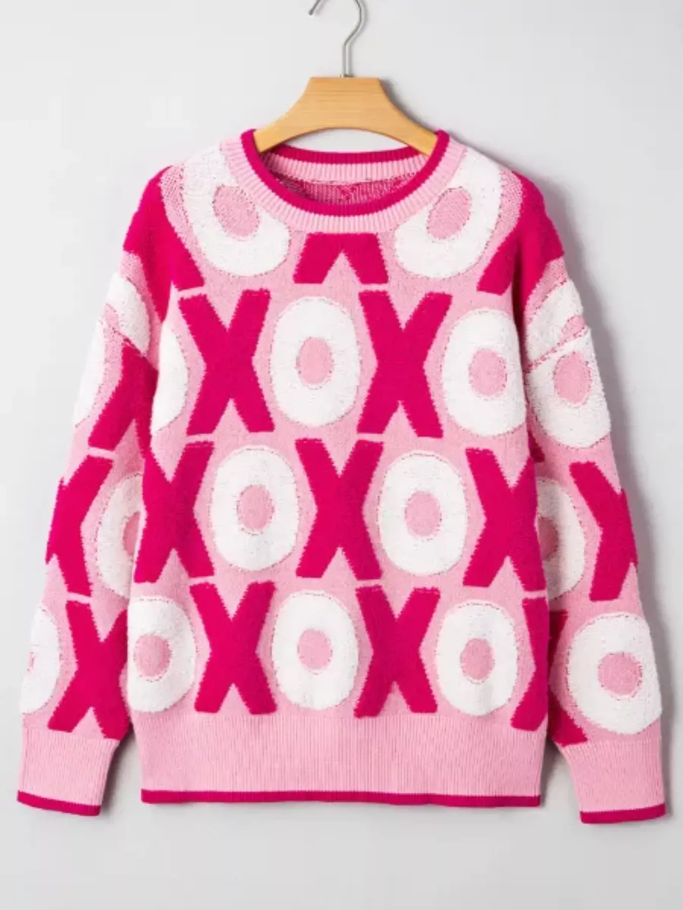 XOXO Pattern Round Neck Sweater - Image 3