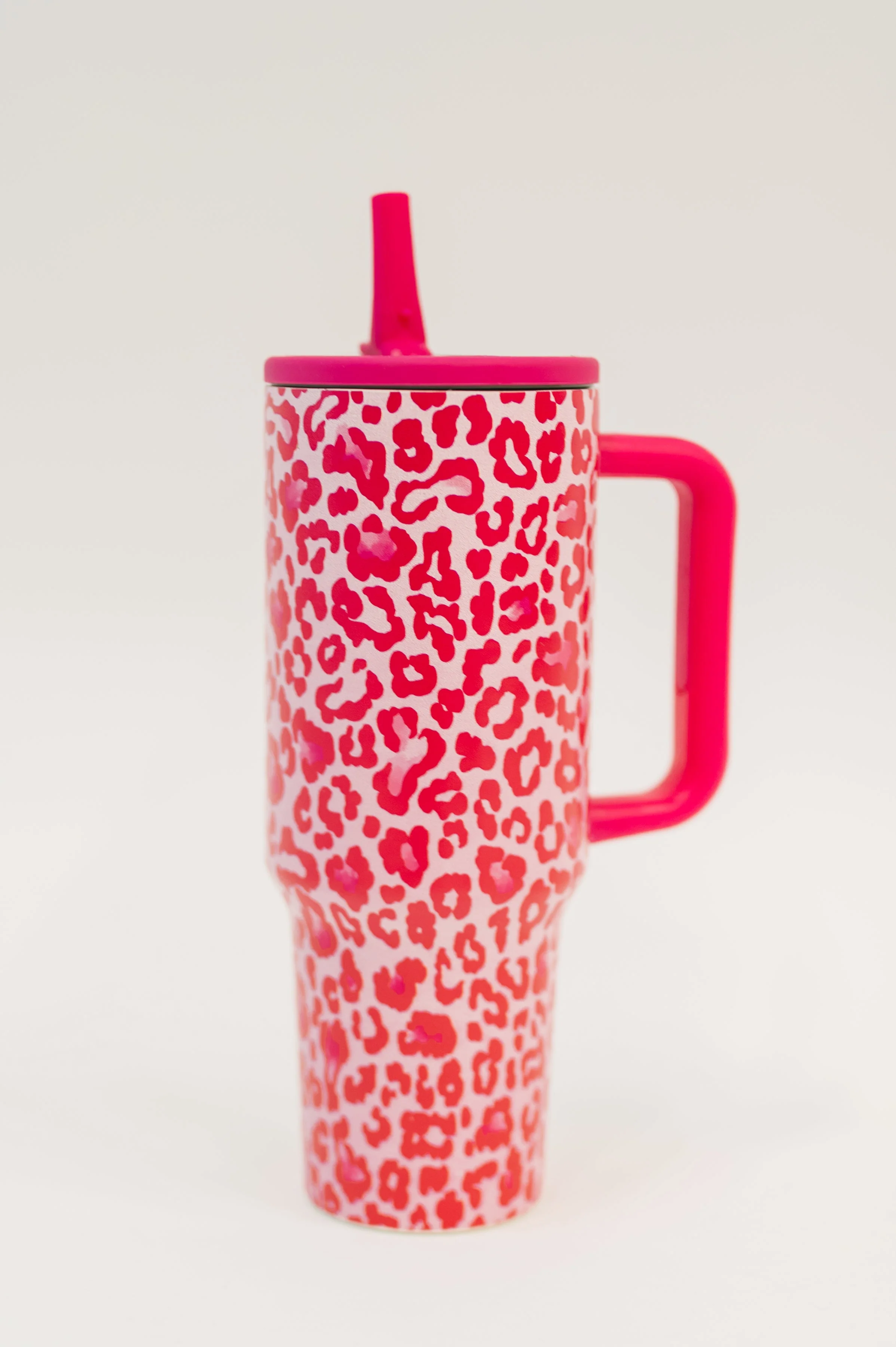 Yes, Girl, Yes Leopard Print Tumbler in Hot Pink