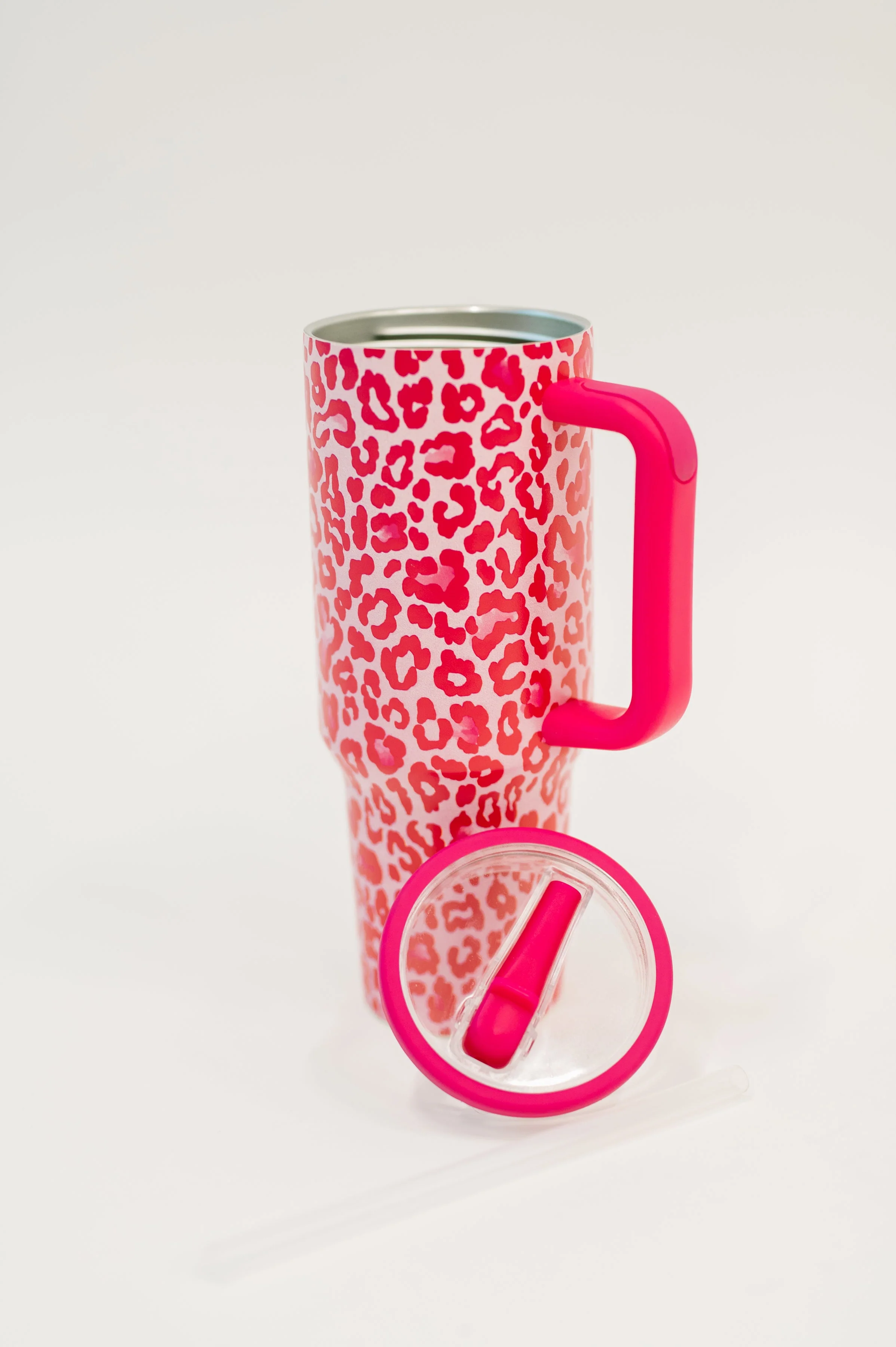 Yes, Girl, Yes Leopard Print Tumbler in Hot Pink - Image 4