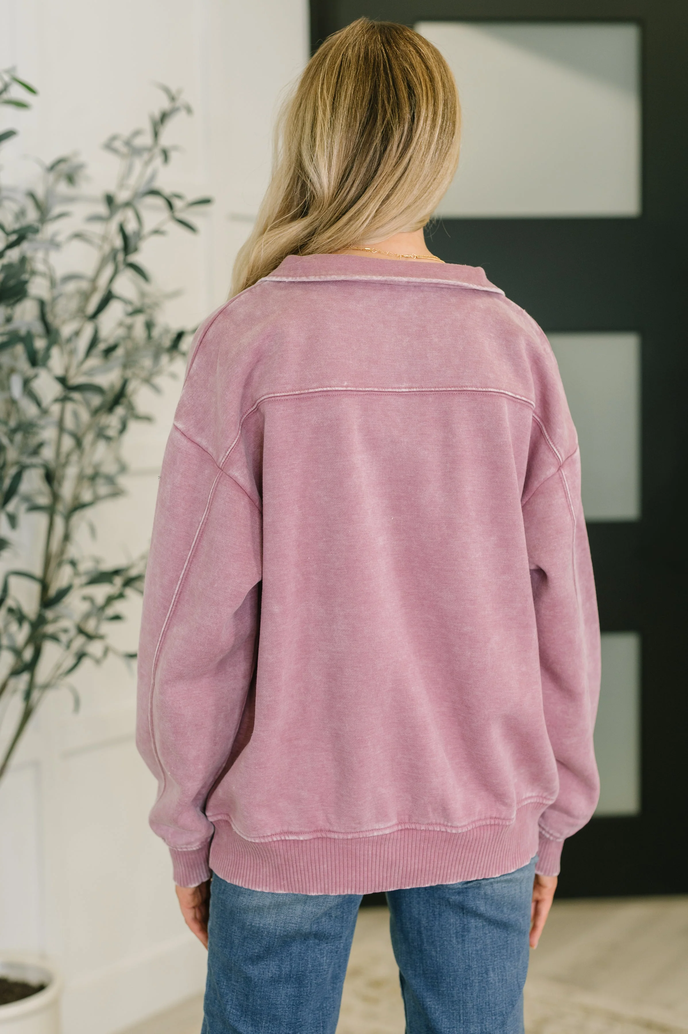 You Should Know Half Zip Pullover in Light Rose - Image 5