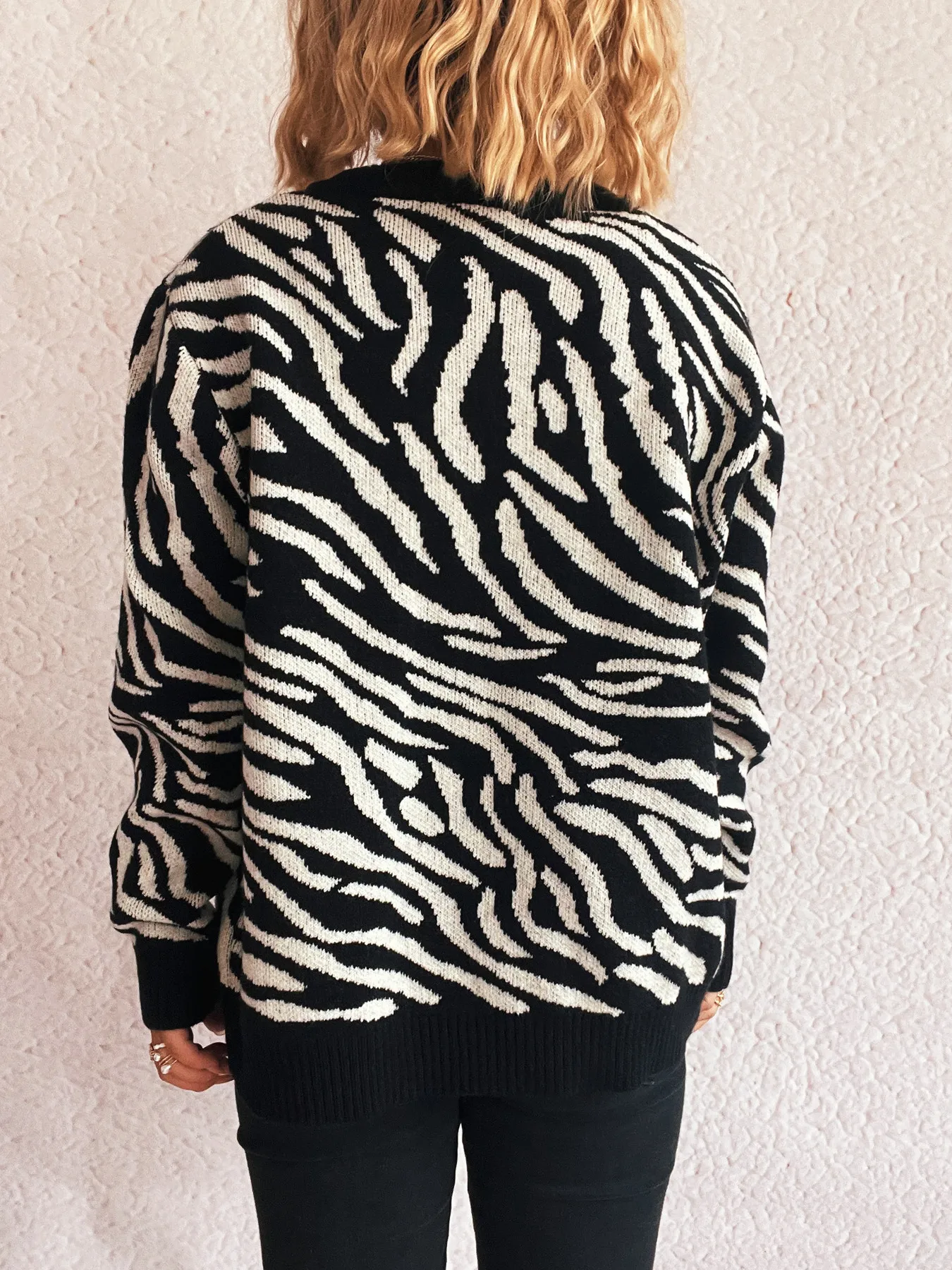 Zebra Print Zip Up Cardigan - Image 7