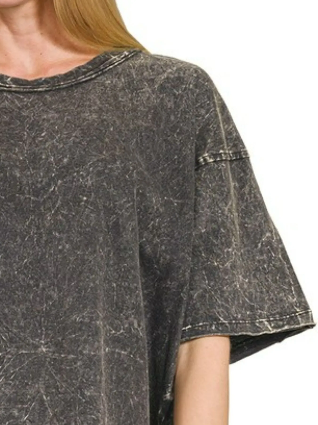 Zenana Acid Crinkle-Washed Oversized T-Shirt - Image 2