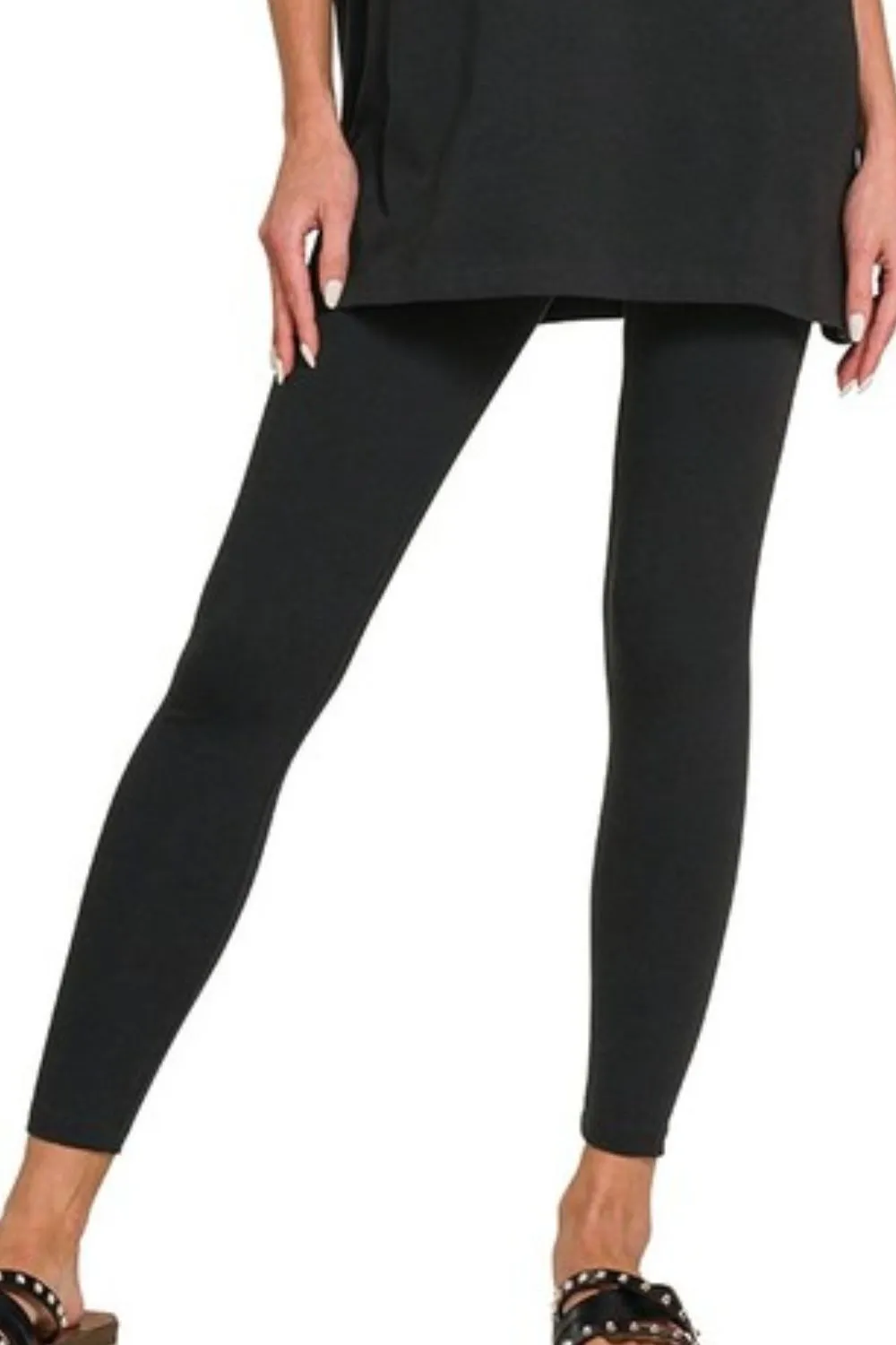 Zenana Cotton Round Neck Top & Legging Set - Image 3