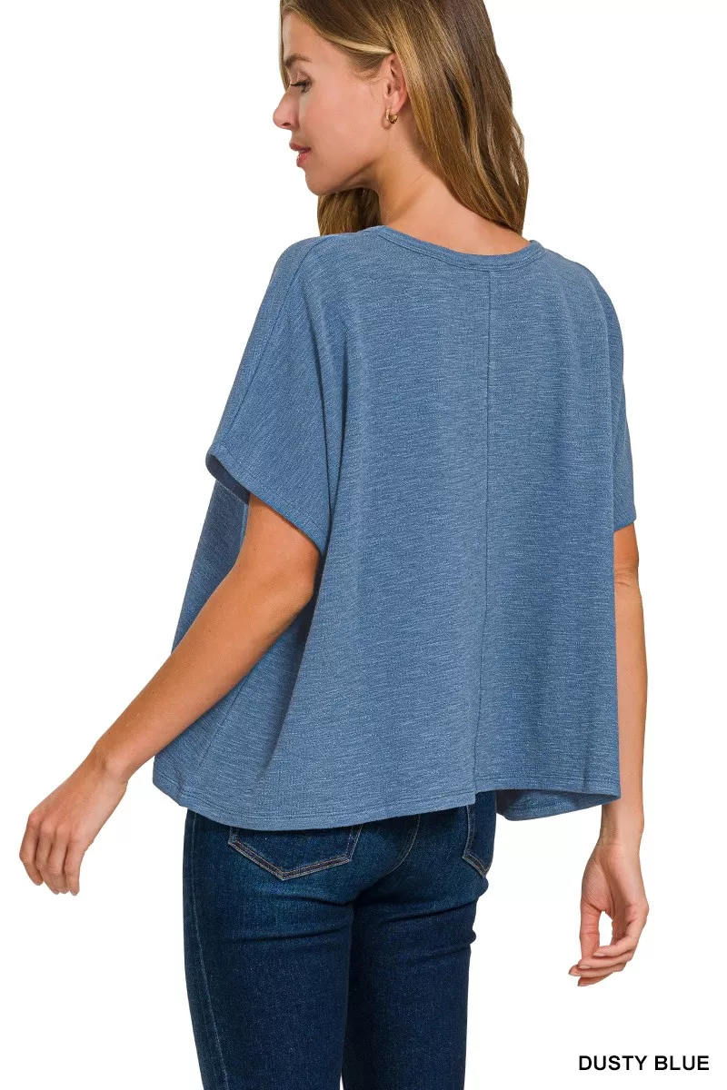 Zenana Cotton Slub Oversized Tee - Image 2