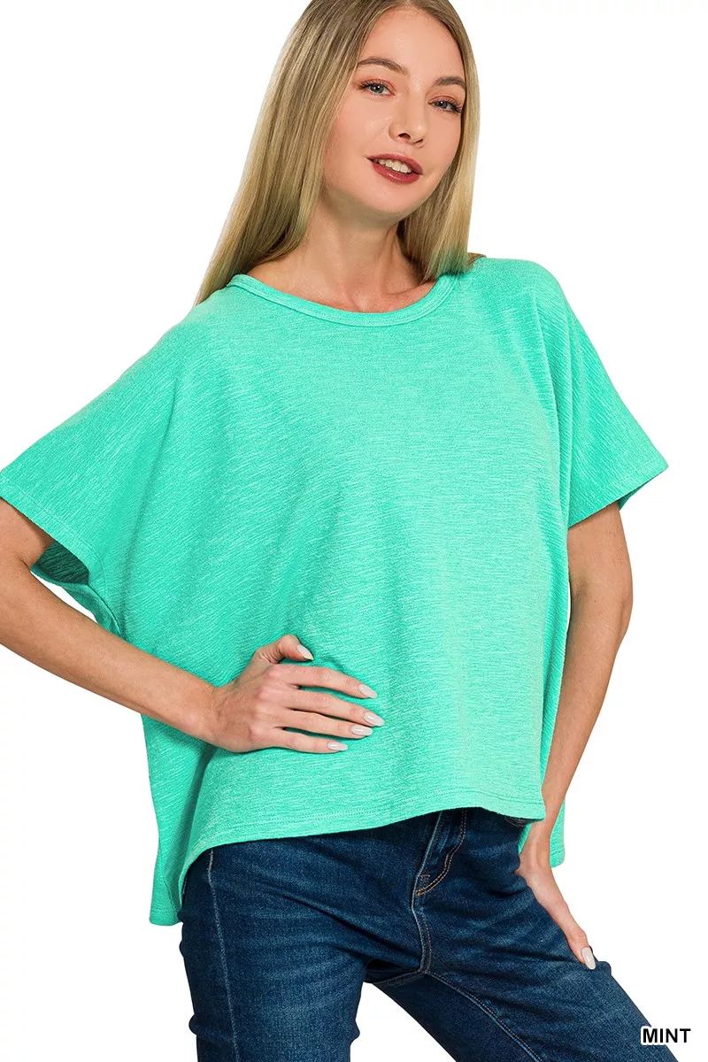 Zenana Cotton Slub Oversized Tee - Image 3