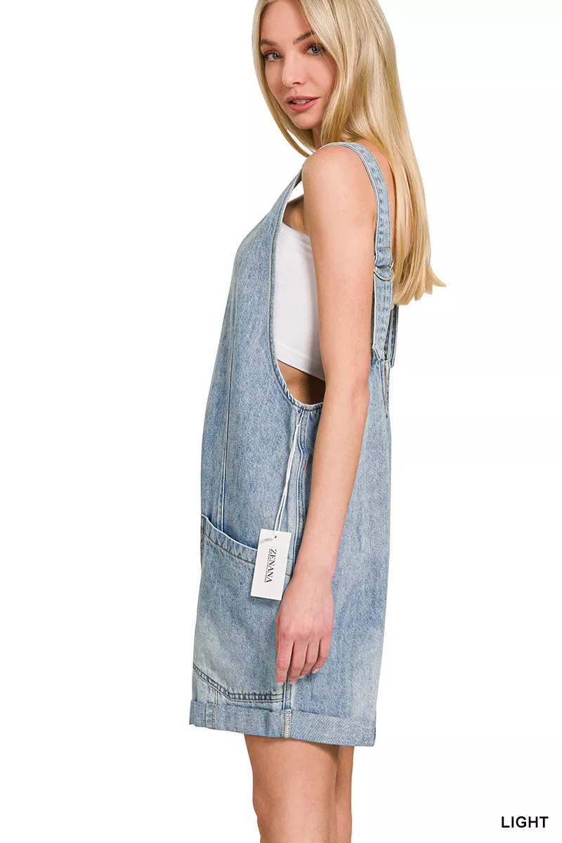 Zenana Denim Short Overalls with Pockets - Image 2