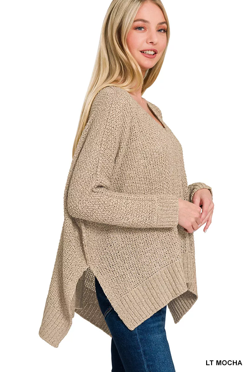 Zenana Dolman Sleeve V-Neck Sweater - Image 2