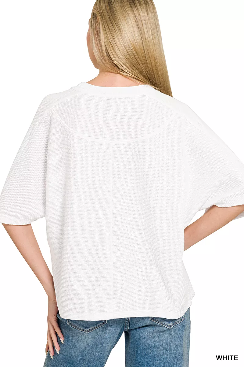Zenana Double Knit Short Sleeve Top - Image 3