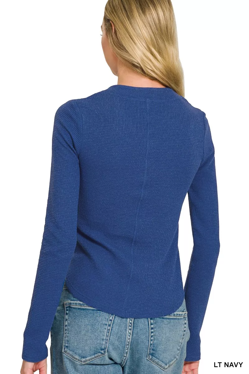 Zenana Double Knit Snap Button Shirts - Image 2