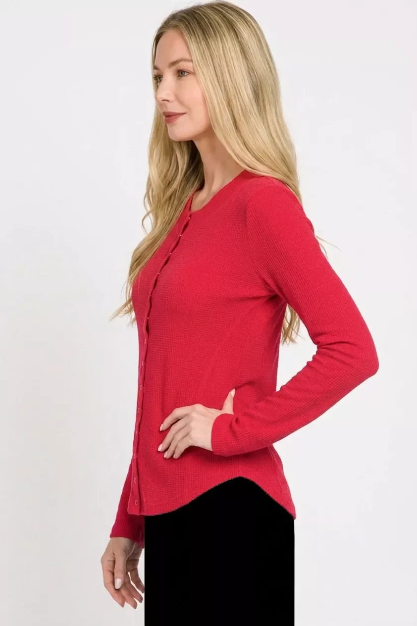 Zenana Double Knit Snap Button Shirts - Image 2