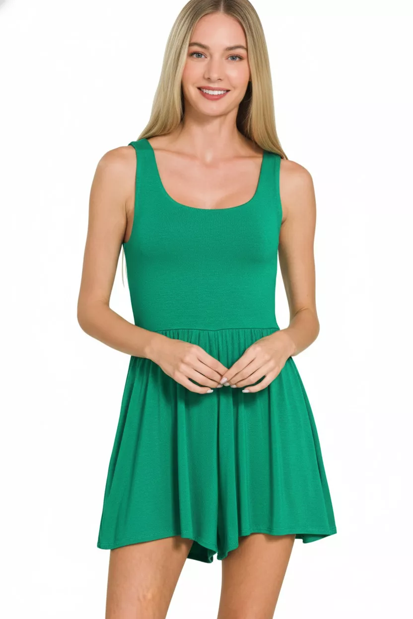 Zenana Double Layered Tank Romper - Image 2