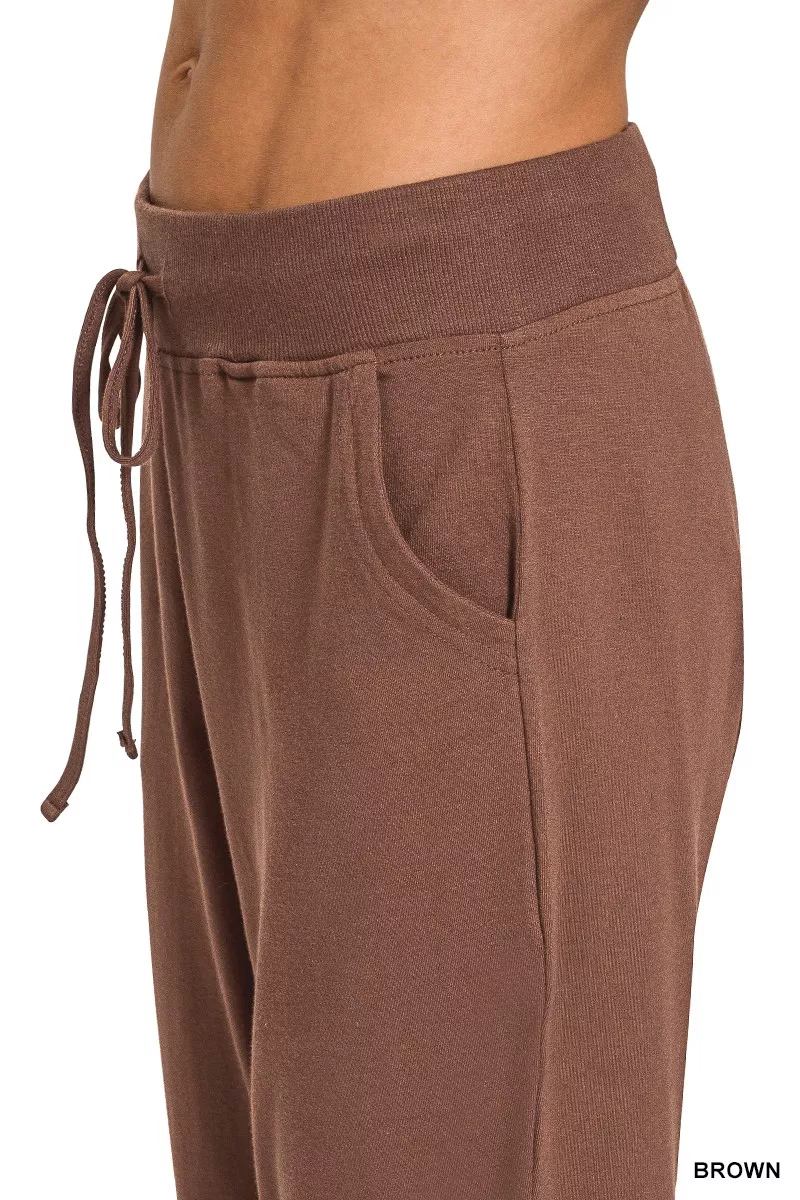 Zenana Drawstring Cotton Joggers with Pockets - Image 4