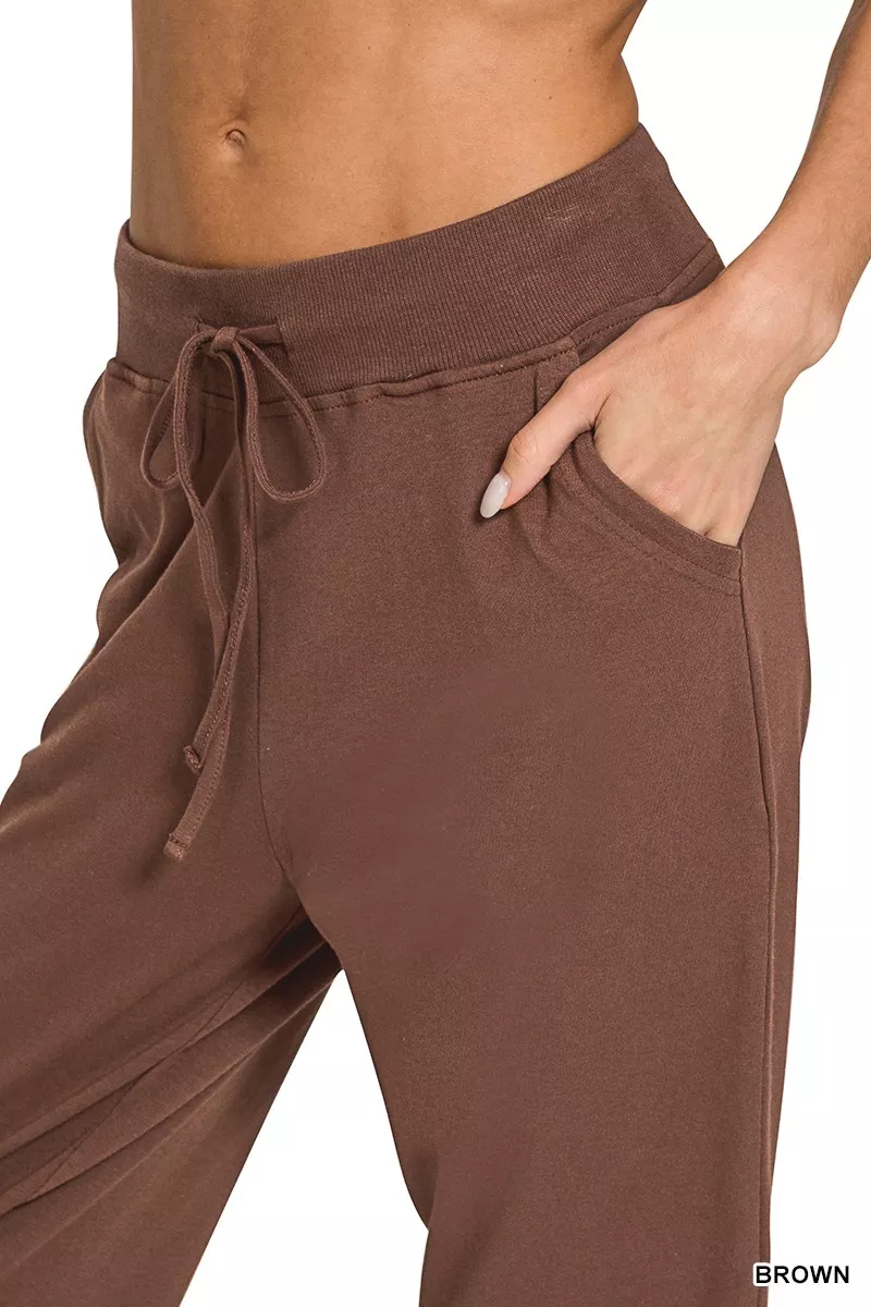Zenana Drawstring Cotton Joggers with Pockets - Image 5