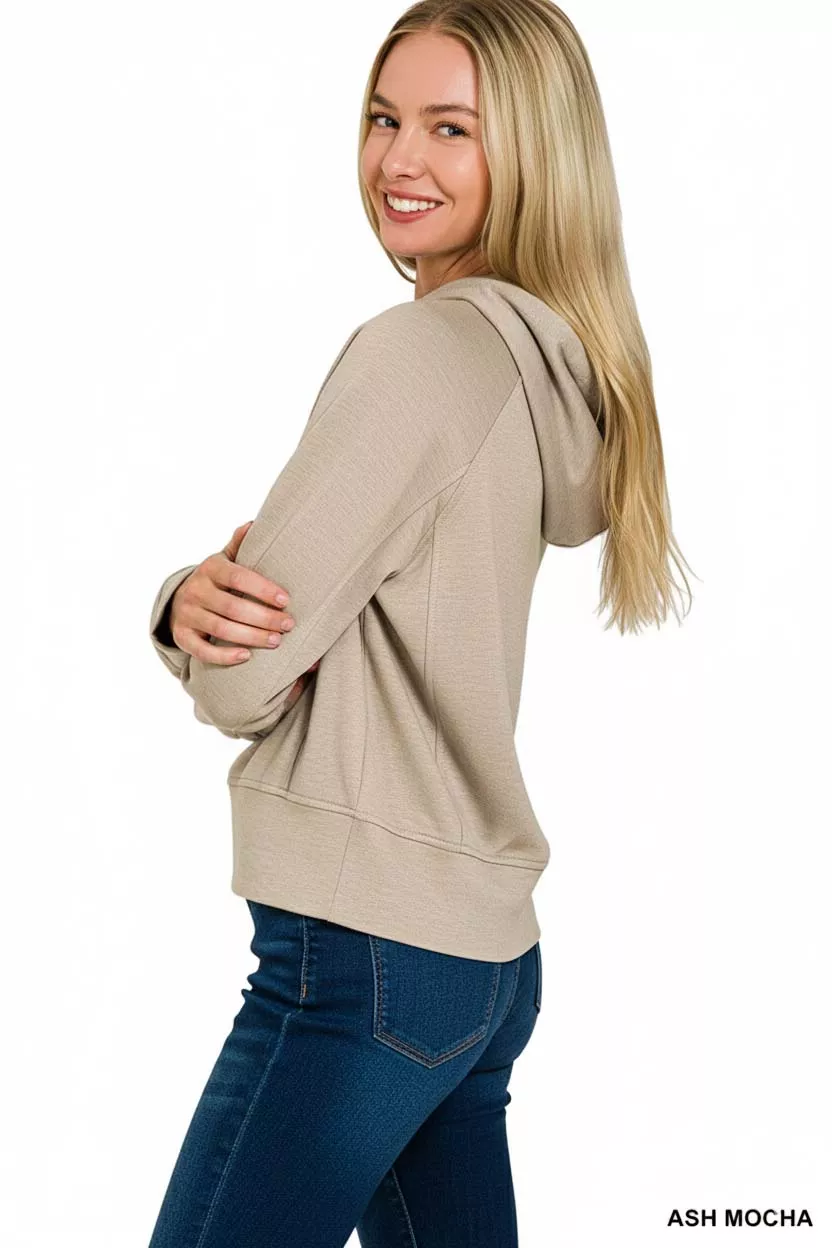 Zenana Drawstring Scuba Hoodie - Image 3