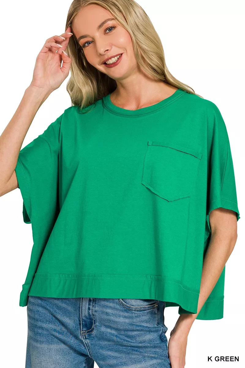 Zenana Exposed Seam Boxy Top - Image 2