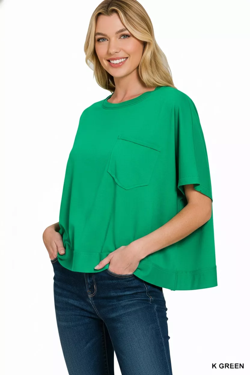 Zenana Exposed Seam Boxy Top - Image 3
