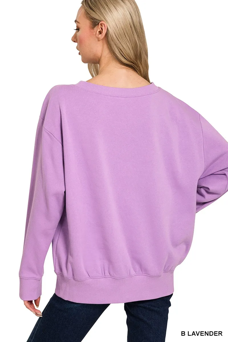 Zenana Fleece Boat Neck Sweatshirt - Image 2