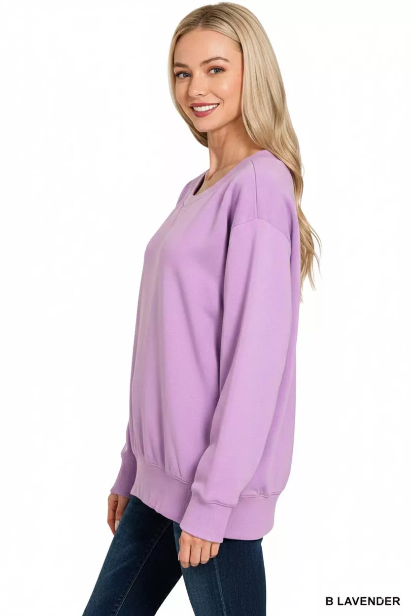 Zenana Fleece Boat Neck Sweatshirt - Image 3