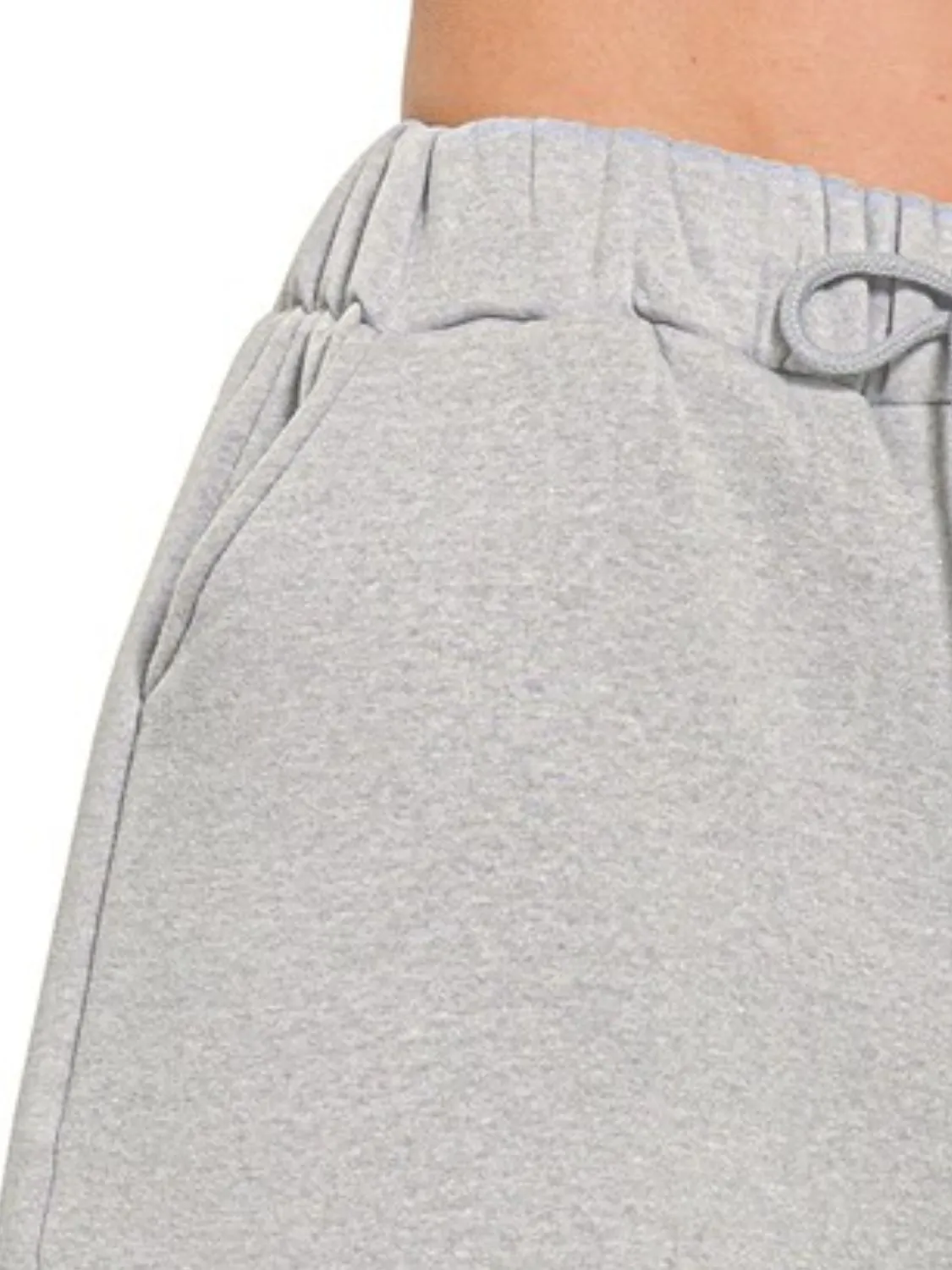 Zenana Fleece Drawstring Short Pants With Pockets - Image 3