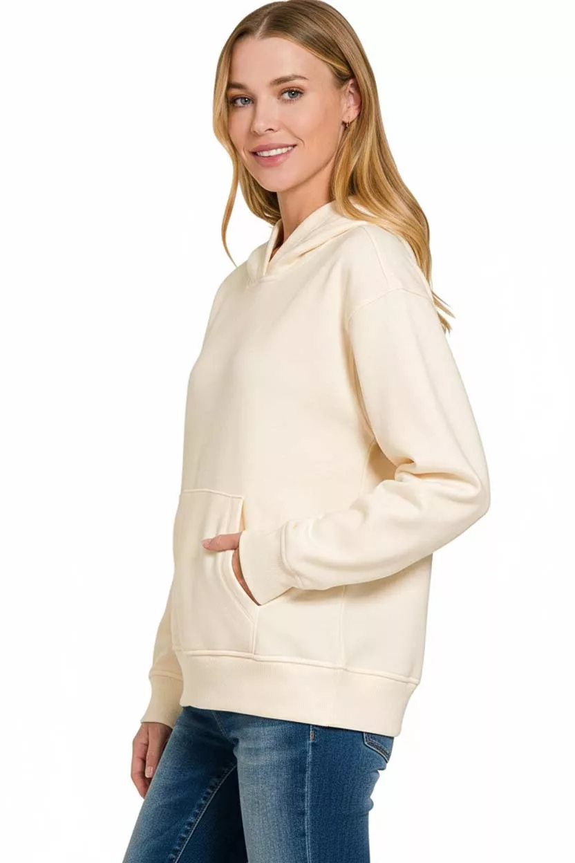 Zenana Fleece Kangaroo Pocket Hoodie - Image 3
