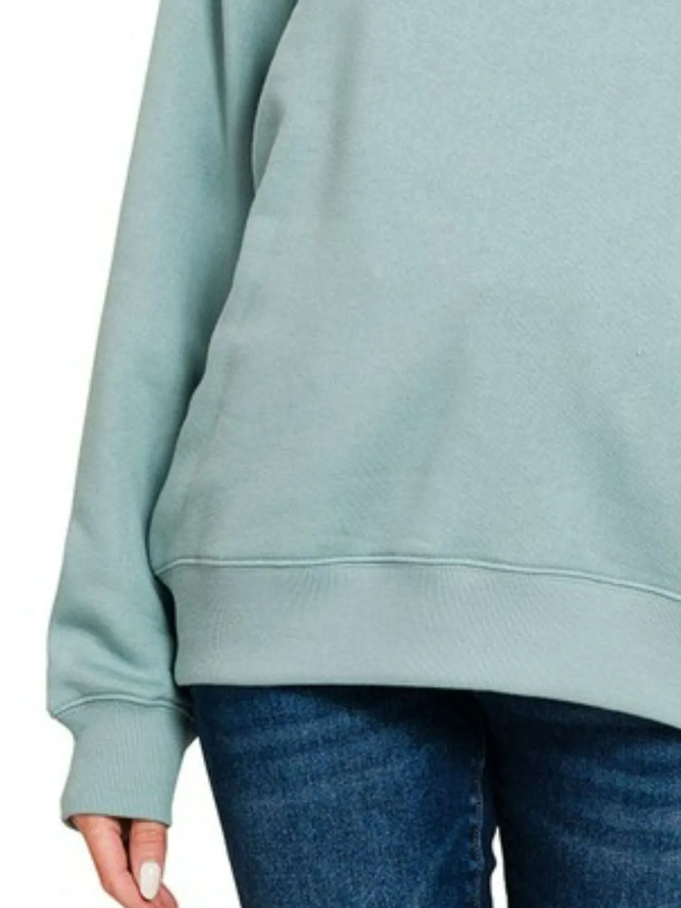 Zenana Fleece Round Neck Sweatshirts - Image 3