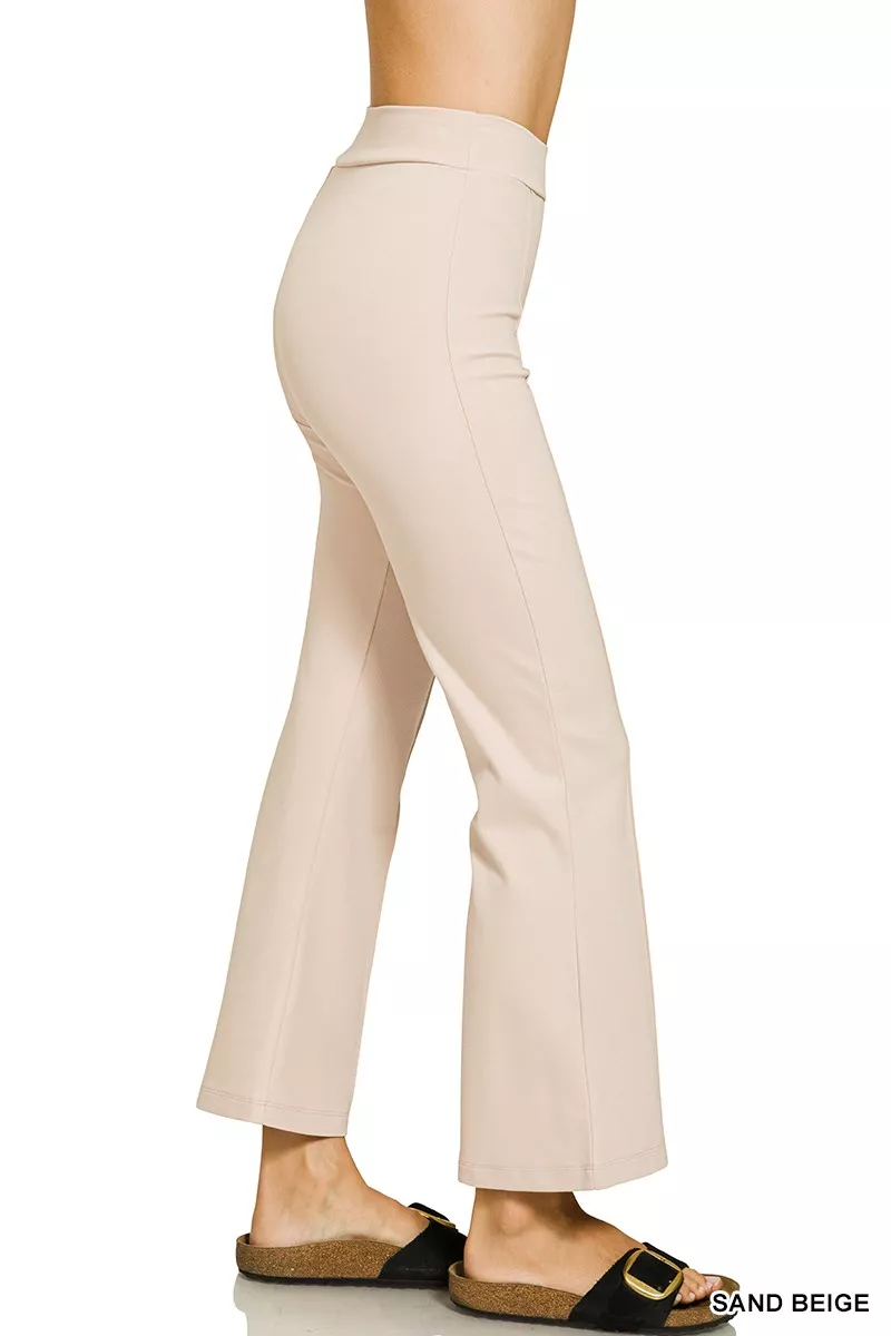 Zenana Heavy Ponte Elastic Waistband Pintuck Pants - Image 2