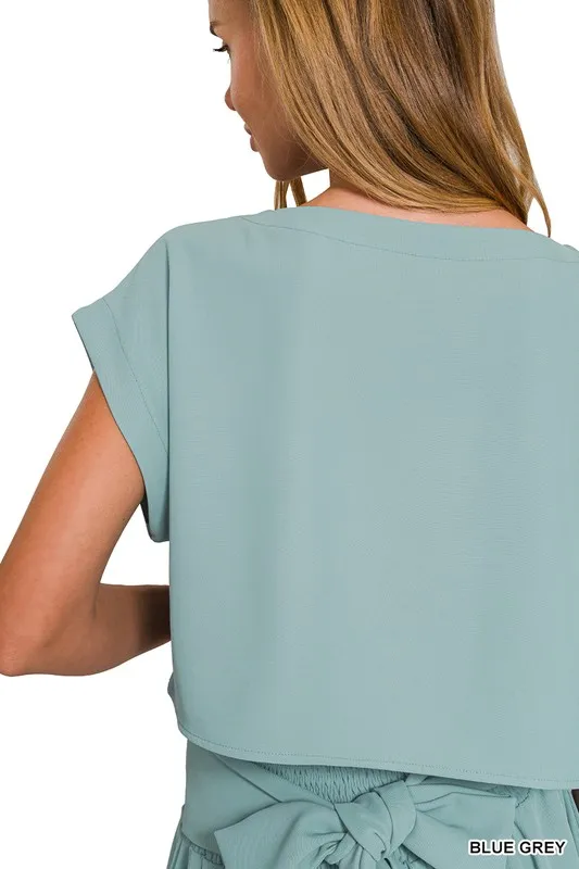 Zenana Heavy Woven Span Crop Tee & Skirt Set - Image 16