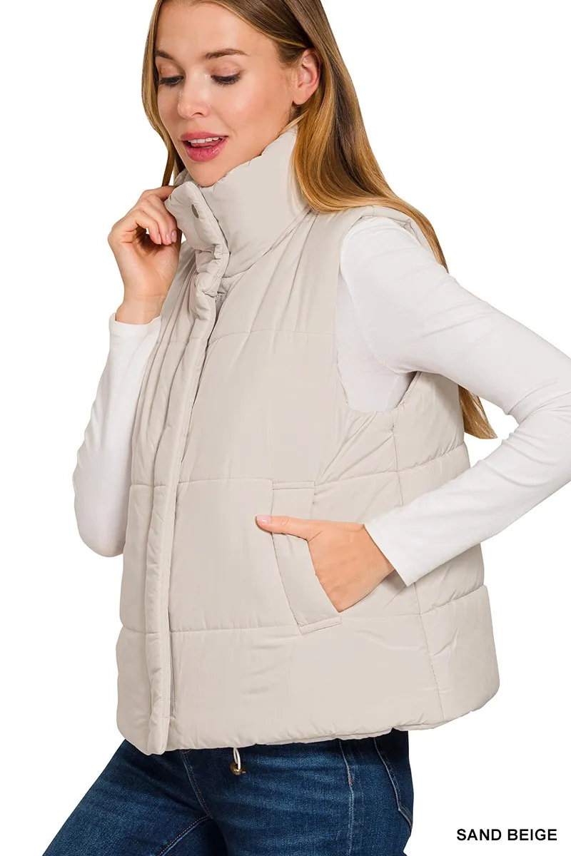 Zenana High Neck Zip-Up Vest Coat - Image 2