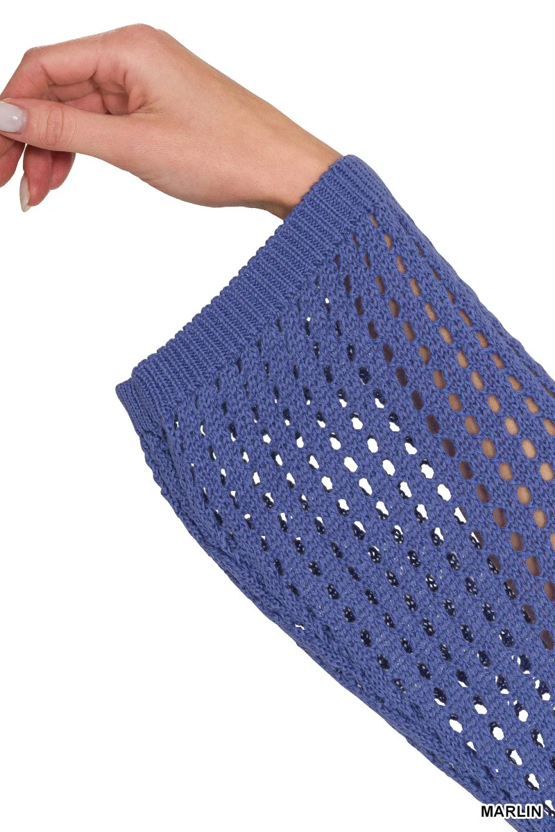 Zenana Hollow Out Long Sleeve Sweater - Image 4