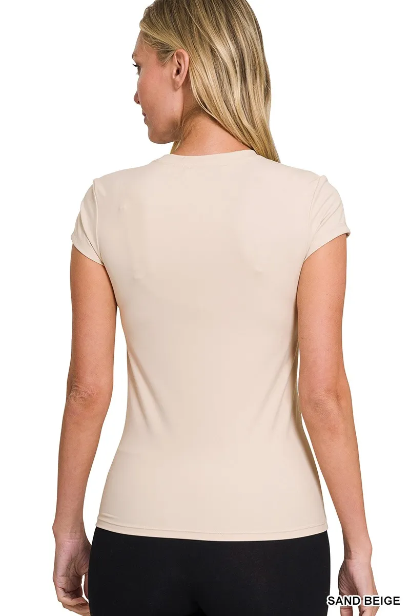 Zenana Interlock Short Sleeve Top - Image 3