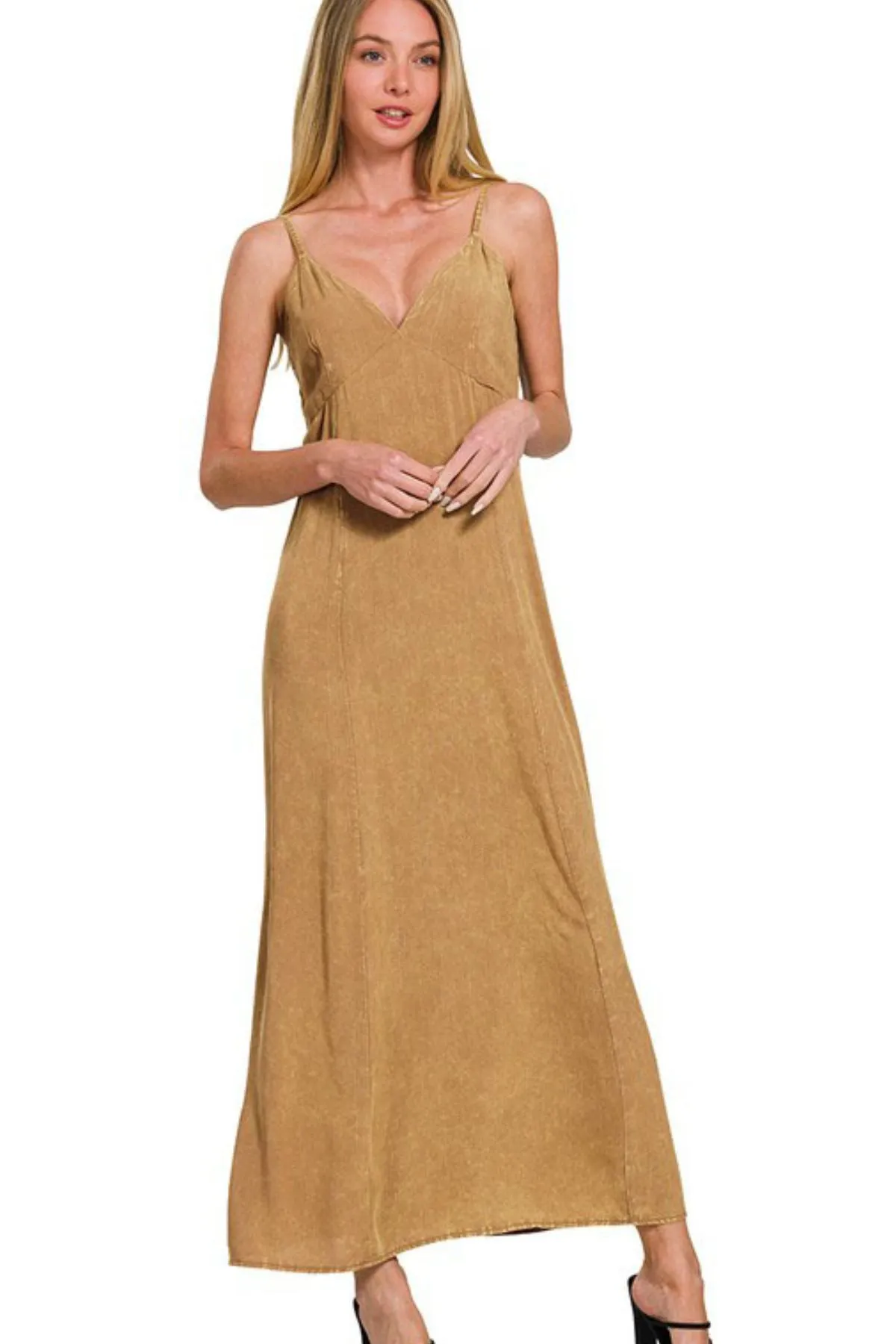 Zenana Mineral Washed Rayon Challis Cami Dress - Image 2