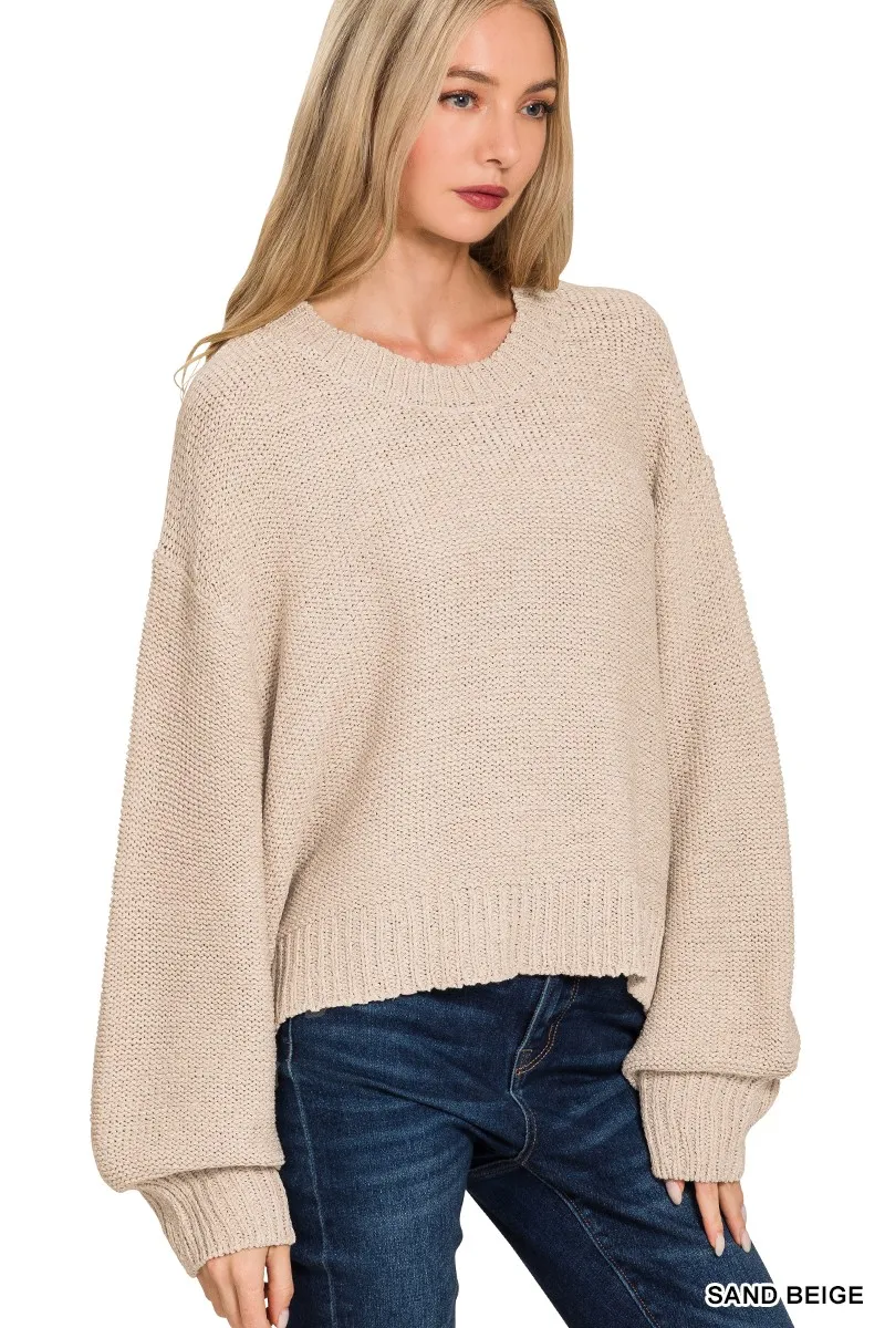 Zenana Oversized Baloon Sleeve Sweater - Image 2
