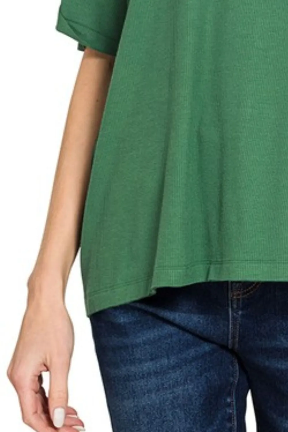Zenana Oversized Ribbed Round Neck Short Sleeve Tee - Image 3