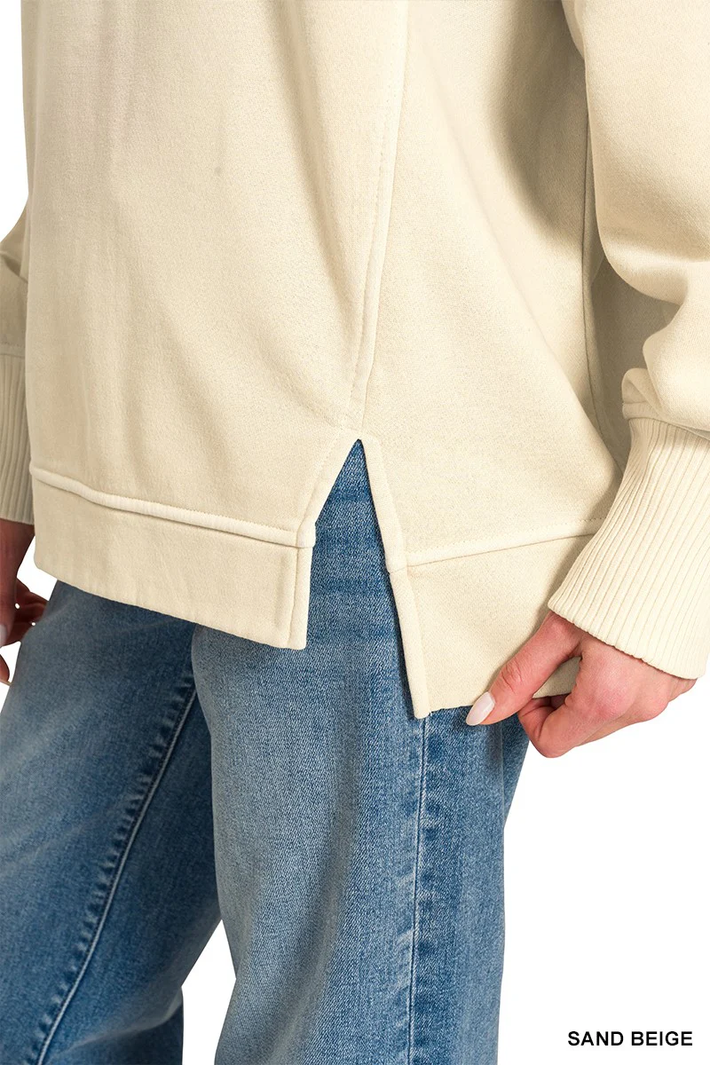Zenana Pigment Dye Exposed-seam Fleece Sweatshirt - Image 4