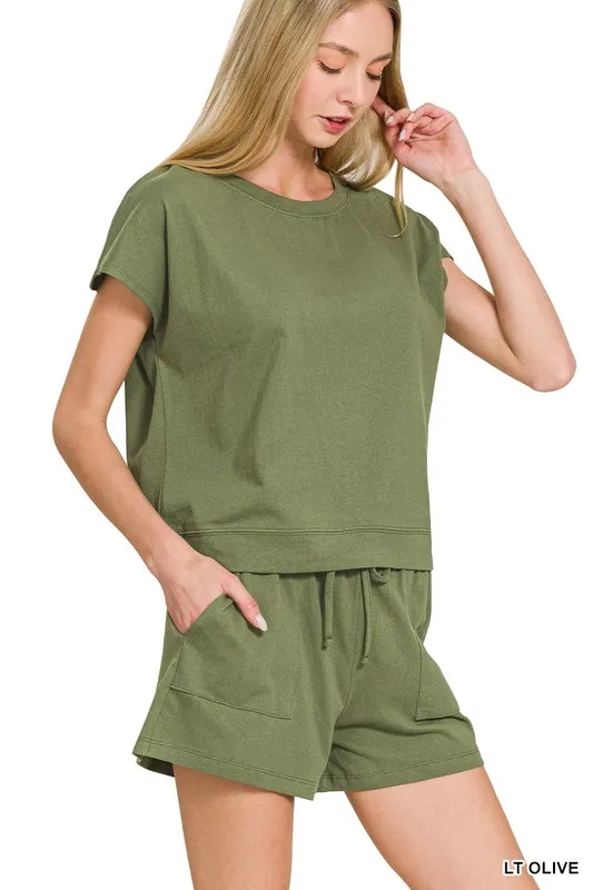 Zenana Premium Cotton Top & Shorts Set - Image 2