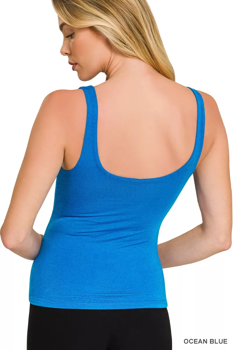 Zenana Premium Rayon Double Layered V-neck Tank Top - Image 3