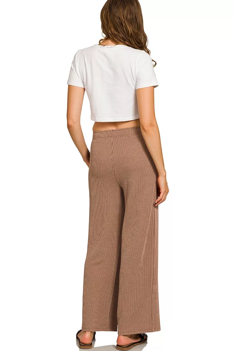 Zenana Raised Rib Short Sleeve Tee & Pants Set - Image 4