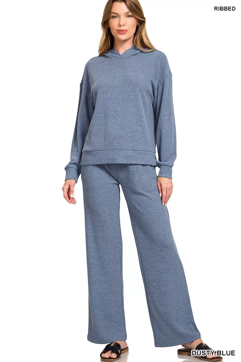 Zenana Ribbed Drawstring Lounge Pants - Image 4