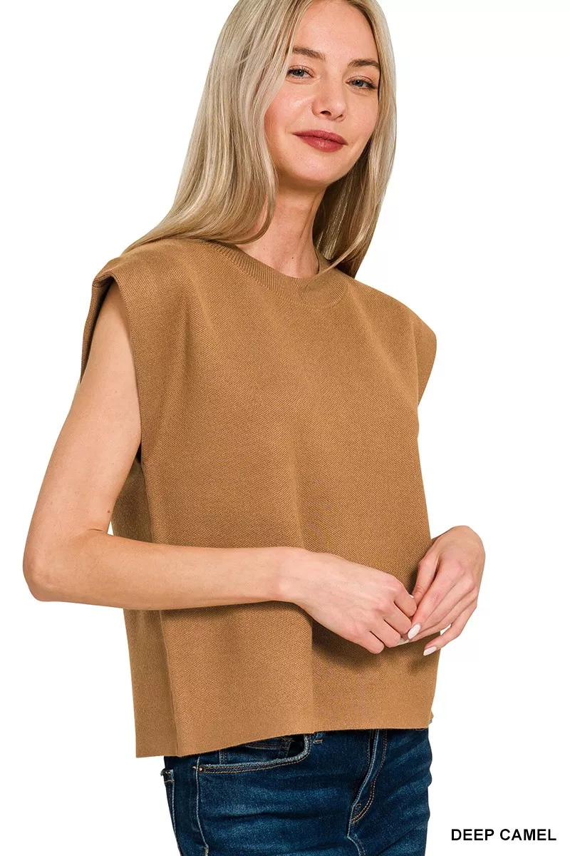 Zenana Round Neck Viscose Sweater Vest - Image 2